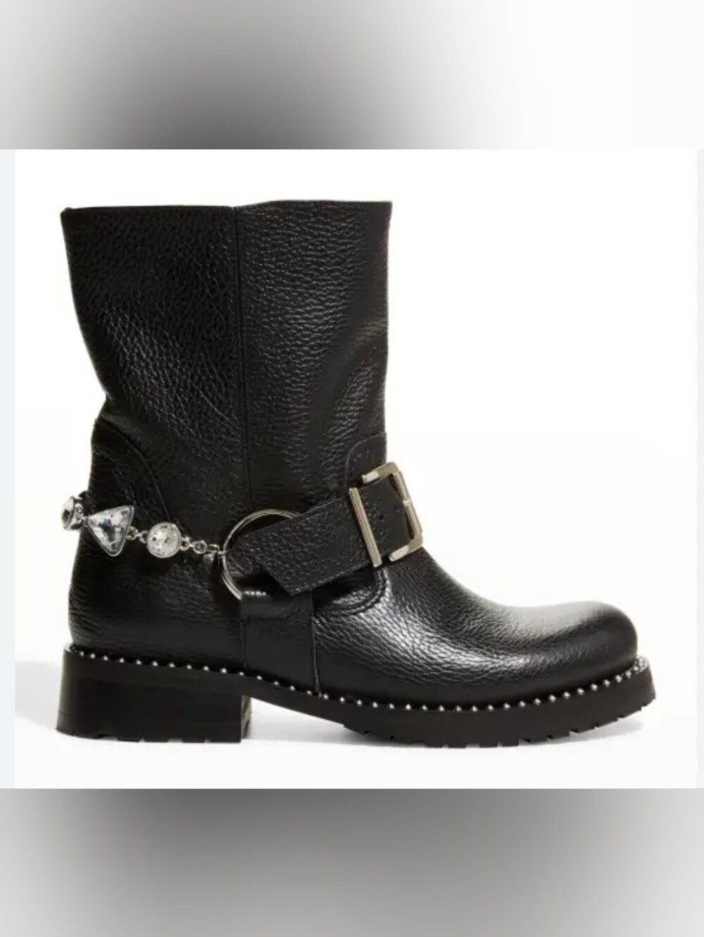 Sophia Webster Blake Black Motorcycle Boots 7.5
